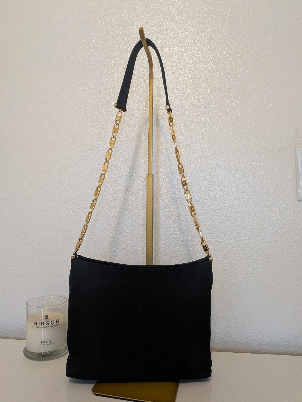 Poloma Picasso Black Long Drop Gold Chain Shoulder Bag Euc - Picture 4 of 10